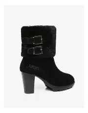 [UGG Australian Shepherd] Candice Cow Suede Boots in Black