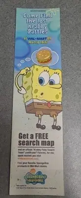 Spongebob Squarepants Lost Krabby Patties Walmart 2003 Print Ad 2x11