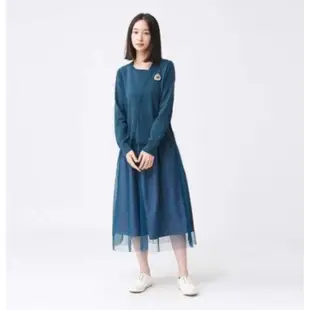a la sha,斷貨款，全新唯美異材質針織洋紗裙（藍綠色S)
