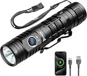 WUBEN C2 Rechargeable Torch, 2000 High Lumens LED Handheld Tactical Torch, 7 Modes Super Bright Flashlight with Power Bank, IP68 Waterproof for Emergencies,Camping,Outdoor, Men