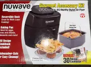NUWAVE Brio 6 QT Air Fryer Gourmet Accessory Kit Reversible Rack Baking Pan. NOB
