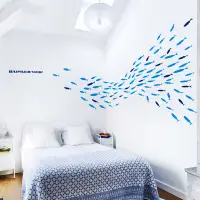 在飛比找蝦皮購物優惠-HK01.海洋小魚群客廳墻貼 臥室床頭創意墻壁貼畫 浴缸推拉