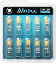 Alopee 10 Pack 194 Bulb Warm White Led 2700K Replacement for 168 194 W5W T10 Led Bulb Car Interior Lighting RV Led Light Bulbs DC 12V Only