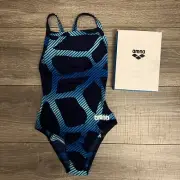 Arena Spider Light Drop Back One Piece sz 24 Navy Competition Training Practice