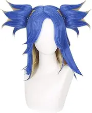 Hamish Valorant Neon Wig Cosplay Wig with Wig Cap Game Cosplay Costume Wig for Holiday, Festival, Cosplay Party, Comic Exhibitions, Carnival, Concerts