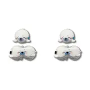 2x 2pc Relaxeazzz Kids/Children Seal Travel Pillow Plush Toy/Sleep Eye Mask WHT