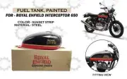 Fuel Tank Painted For "Royal Enfield Interceptor 650" Sunset Strip