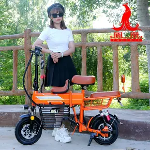 【*現貨直發】鳳凰電動自行車子母電動車親子輕便超輕成人兩輪折疊電瓶車