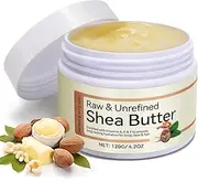 Pure Organic Shea Butter Raw 4.2 OZ, Raw Shea Butter, Unrefined Shea Butter for Hair and Body, Enriched with vitamins A, E & F, Natural Moisturizer, Hydrating & Moisturizing Skincare Cream for Dry Skin, Hair Care