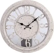 Garden Clock Weatherproof Outdoor, 12 Inch Retro Round Hollow Open Face Outdoor Clock Garden Silent Quartz Movement Wall Clock Decoration Outdoor Garden Clocks for Indoor Outdoor
