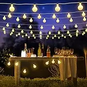 BlueFire Globe String Lights, 50 LED Globe Fairy Lights for Bedroom, 8 Mode Fairy String Lights Battery Operated for Wedding Party Birthday Christmas Gardens Decoration(Warm White)