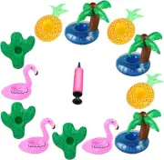 Float Drink Holders for Pool,Inflatable Beverage Floats Cup Coasters with Mini A