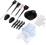 Ipetboom Complete Hair Dyeing Tool Set 15pcs Kit for Professional Home Use Hair Coloring Bowl Comb Brush for Highlights