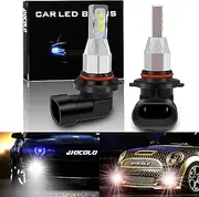HOCOLO 2x L2 9005 6000K LED Fog Light Bulbs Set, 6000LM 6-2525-SMD Ceramic Lamp Beads, Plug and Play Fog Lamps Replace Bulb for Cars Vehicle ATV/UTV OFF ROAD LIGHT (White, 9005/HB3/H10)