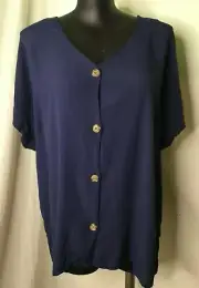 AUTOGRAPH DARK NAVY BLUE "4 BUTTON" TOP SZ 24-NEW AUTOGRAPH REDUCED $