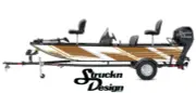 Diamond Square Brown Pattern White Design Wrap Fishing Bass Boat Vinyl Decal USA