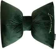 IWOWHERO Carseat Support Pillow Car Back Seat Pillow Bow Shape for Universal Vehicles Green Embroidery Cushion