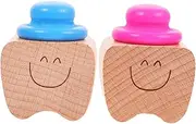 BESPORTBLE 2pcs Tooth Box Wooden Teeth Keepsake Box for Keepsake Organizer Boy Girl Holder for Newborns and Blue