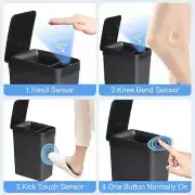 2 Pack 12L Automatic Trash Can Touchless Motion Sensor w/ Lid Slim Black