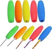 5PCS Ergonomic Crochet Hook Grips Set - Fits 2mm to 10mm Hooks - EVA Foam - Berry