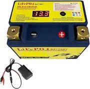 12V Motorcycle Starter Battery LiFePO4 Lithium Iron Phosphate Battery Built-in BMS 8Ah/12Ah CCA 180A-620A compatible with ATV/UTV High efficiency and durability(10S N-P)