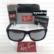 Ray-Ban Justin Polarised Sunglasses RB4165 622/6G 54mm Matte Black Silver Lens