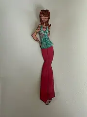 Paper Piecing Doll for junk journal/planner/scrapbooks-Julie Nutting Teal/Red