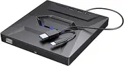External Disk Drive, Desktop Disk Drive | USB Type C Drive - USB External Disk Burner with High Speed Data, Portable Disk Drive in