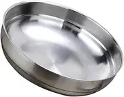 FELTECHELECTR 304 Stainless Steel Seasoning Dish Round Appetizer Plates for Dipping Sauces Natural Color for Home Restaurants Catering and Food Shops