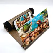 12 Inch Hd Wood Mobile Phone Stand 3D Screen Zoom Display Amplifier Video Desktop Folding Bracket Walnut
