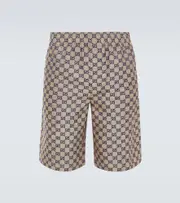 [Gucci] Gucci GG linen-blend shorts UK 30 beige