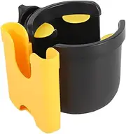 2-in-1 Baby Stroller Cup Holder with Phone Mount for Bike, Wheelchair,Secure TPR Non-Slip Design, Universal Fit, Eco-Friendly Materials,Yellow