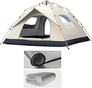 Camping Tent,Pop Up Tent with Instant Setup, Dome Tent Design, 2 Doors & 2 Windows, Silver Coating for Sun Protection, Easy to Carry & Store, Perfect for Family Outdoor Adventures,Free Damp-Proof mat