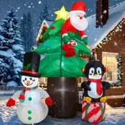 6FT Christmas Tree Inflatable with Santa Claus & Snowman & Penguin, Christmas...