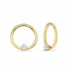 14k Solid Gold Seamless Ring With Prong Setting CZ Septum Helix Daith Conch