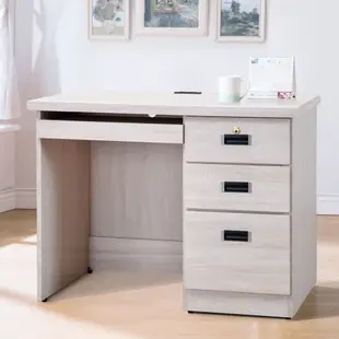 Homelike 可拉3.5尺附插座書桌-雪松色 辦公桌 工作桌 書桌 電腦桌 教師桌