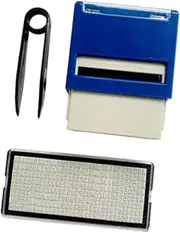 yuksok Self Inking Stamp Set Printing Stamp Removable Stationary Compact DIY Stamp Set Inking Stamp DIY Custom for Parents Teachers, Blue, 18mmx47mm