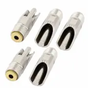 5 Pcs Stainless Steel 20mm Thread Pet Pig Nipple Drinker Waterer Silver Tone