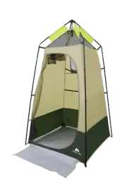 Outdoor Shower Tent LED Light 1-Person Room Storage Mud Mat Steel Frame Camping