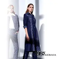 在飛比找momo購物網優惠-【KERAIA 克萊亞】倫敦地鐵牛仔藍開襟拼接洋裝