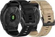 FKMBD 26mm Quickfit Watch Band Compatible with Garmin Fenix 7X/6X/5X/Enduro 2, Rugged Nylon Sport Strap，For Garmin Fenix 7X Pro Sapphire Solar/ 6X Pro/5X Plus/Tactix 7