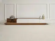Casper Extendable TV Unit (White & Walnut)