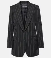 [Dolce & Gabbana] Dolce & Gabbana Pinstripe virgin wool blazer AU 10 black