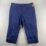 Dockers Stretch Capri Pants Stain Defender Womens 20W Blue NEW