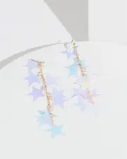 Multi Colour Holographic Stars Earrings