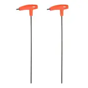 2pcs T-Handle Hex Key Wrench 4mm Extra Long Arm T-Key Hexagon Spanner, Orange