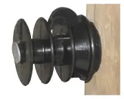 Dare ELF-WP-25 Electric Fence Insulator, Wood Post Multi-Groove, With Nail,