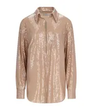 Giuseppe Di Morabito Sequin Long Sleeve Shirt IT44,IT42 Nude