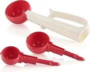 [Tupperware] Portioning Scoops, Universal Handle and Three Snap-on Scoops (Small, Medium and Large)