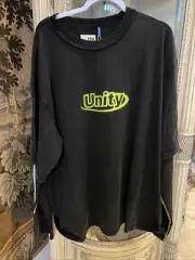 Heron Preston H2 Men's Large Unity Oversized Long Flames Sleeve T-Shirt BlackNWT
